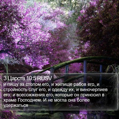 3 Царств 10:5 RUSV Bible Verse Image