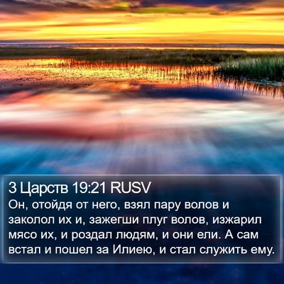 3 Царств 19:21 RUSV Bible Verse Image