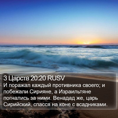 3 Царств 20:20 RUSV Bible Verse Image