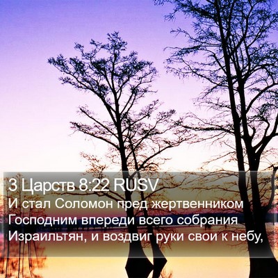 3 Царств 8:22 RUSV Bible Verse Image