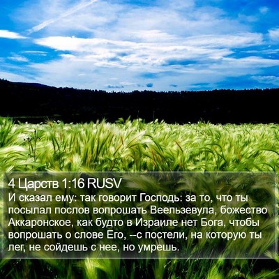 4 Царств 1:16 RUSV Bible Verse Image