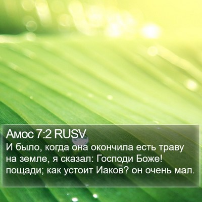 Амос 7:2 RUSV Bible Verse Image