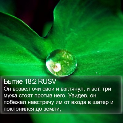 Бытие 18:2 RUSV Bible Verse Image