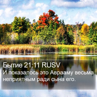 Бытие 21:11 RUSV Bible Verse Image