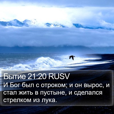 Бытие 21:20 RUSV Bible Verse Image
