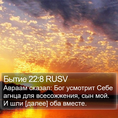 Бытие 22:8 RUSV Bible Verse Image