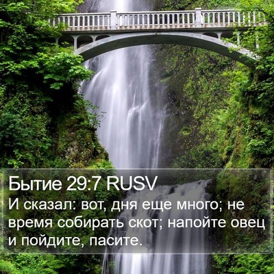 Бытие 29:7 RUSV Bible Verse Image