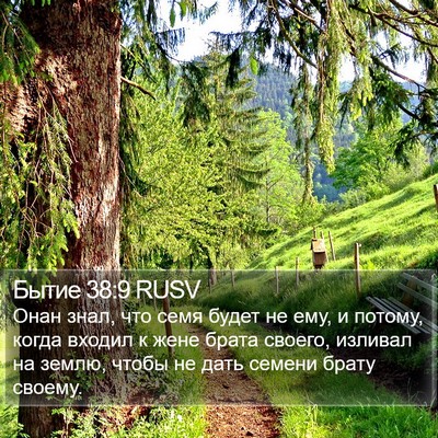 Бытие 38:9 RUSV Bible Verse Image