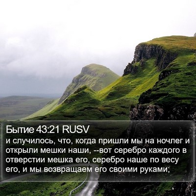 Бытие 43:21 RUSV Bible Verse Image