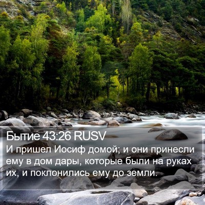Бытие 43:26 RUSV Bible Verse Image