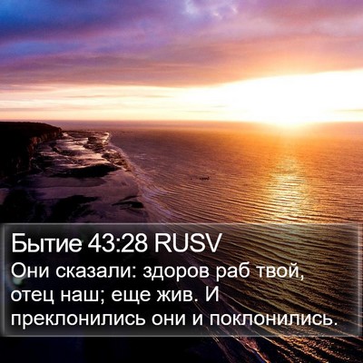 Бытие 43:28 RUSV Bible Verse Image
