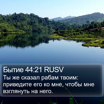 Бытие 44:21 RUSV Bible Verse Image
