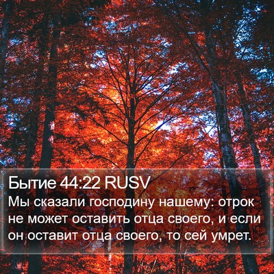 Бытие 44:22 RUSV Bible Verse Image