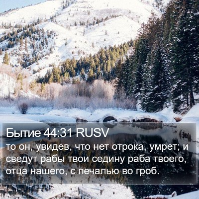 Бытие 44:31 RUSV Bible Verse Image