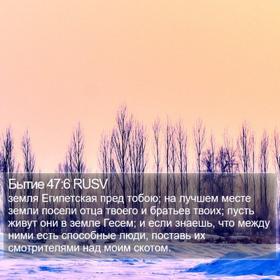 Бытие 47:6 RUSV Bible Verse Image