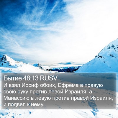 Бытие 48:13 RUSV Bible Verse Image