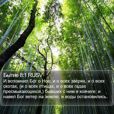 Бытие 8:1 RUSV Bible Verse Image