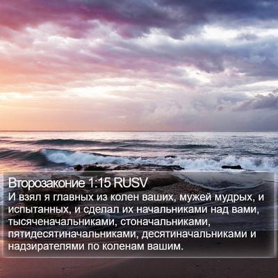 Второзаконие 1:15 RUSV Bible Verse Image