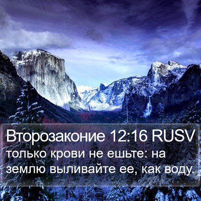 Второзаконие 12:16 RUSV Bible Verse Image