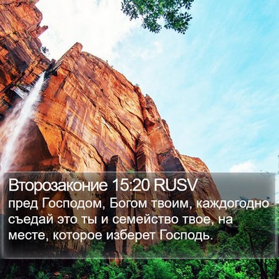 Второзаконие 15:20 RUSV Bible Verse Image