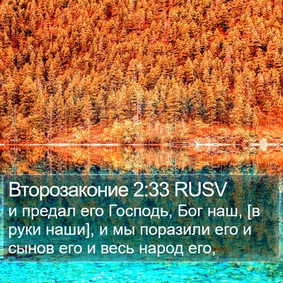 Второзаконие 2:33 RUSV Bible Verse Image