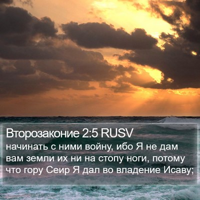 Второзаконие 2:5 RUSV Bible Verse Image