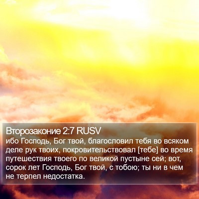 Второзаконие 2:7 RUSV Bible Verse Image