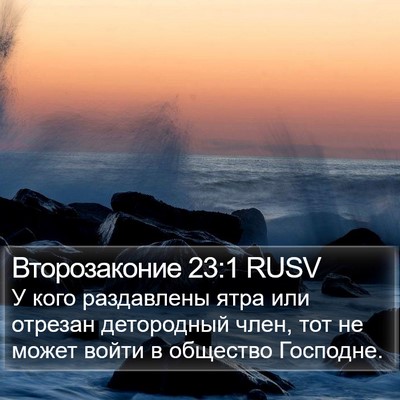 Второзаконие 23:1 RUSV Bible Verse Image