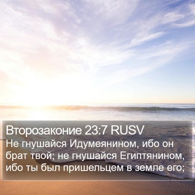 Второзаконие 23:7 RUSV Bible Verse Image