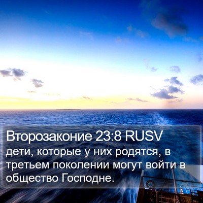 Второзаконие 23:8 RUSV Bible Verse Image