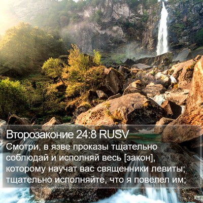 Второзаконие 24:8 RUSV Bible Verse Image