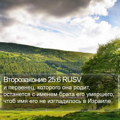 Второзаконие 25:6 RUSV Bible Verse Image
