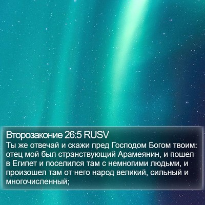Второзаконие 26:5 RUSV Bible Verse Image