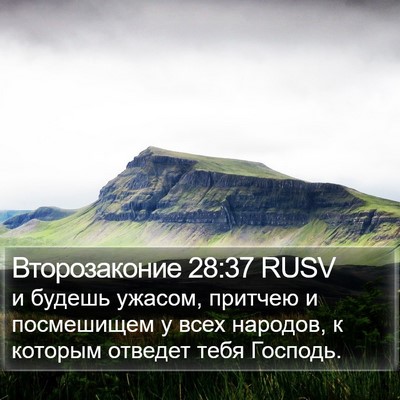 Второзаконие 28:37 RUSV Bible Verse Image