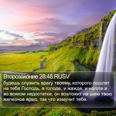 Второзаконие 28:48 RUSV Bible Verse Image