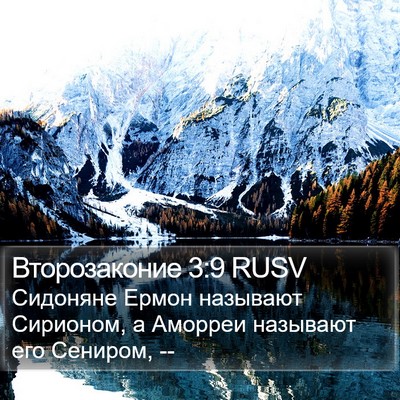 Второзаконие 3:9 RUSV Bible Verse Image