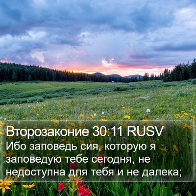 Второзаконие 30:11 RUSV Bible Verse Image