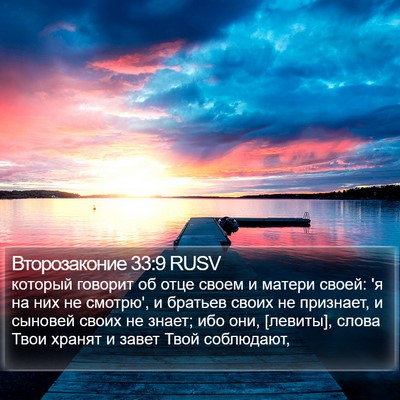 Второзаконие 33:9 RUSV Bible Verse Image