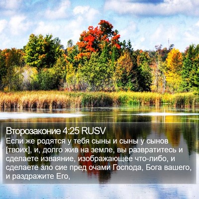 Второзаконие 4:25 RUSV Bible Verse Image