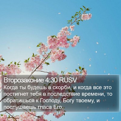Второзаконие 4:30 RUSV Bible Verse Image