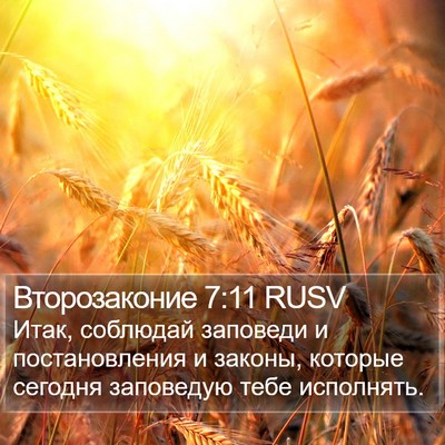 Второзаконие 7:11 RUSV Bible Verse Image