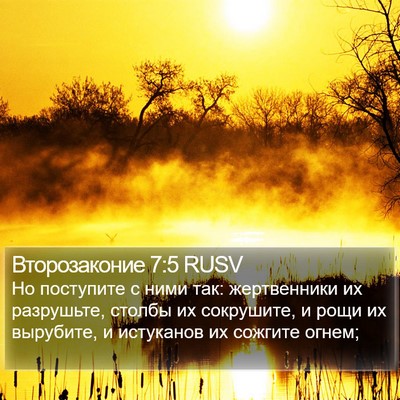 Второзаконие 7:5 RUSV Bible Verse Image