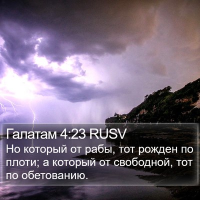 Галатам 4:23 RUSV Bible Verse Image