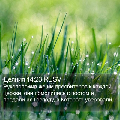Деяния 14:23 RUSV Bible Verse Image