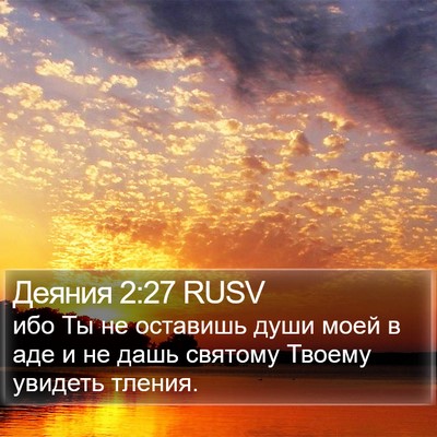 Деяния 2:27 RUSV Bible Verse Image