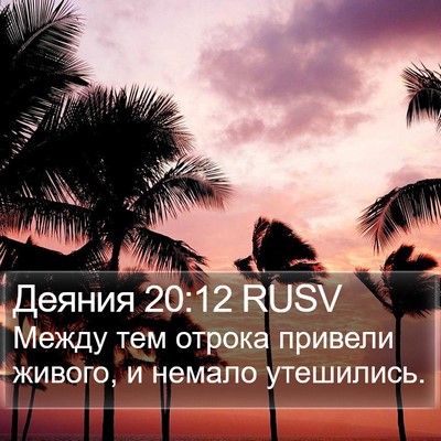 Деяния 20:12 RUSV Bible Verse Image