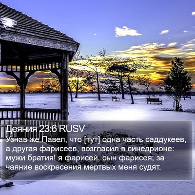 Деяния 23:6 RUSV Bible Verse Image