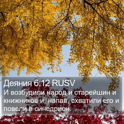 Деяния 6:12 RUSV Bible Verse Image