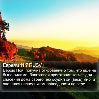 Евреям 11:7 RUSV Bible Verse Image