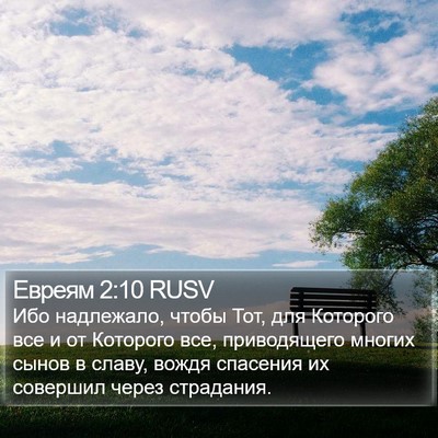 Евреям 2:10 RUSV Bible Verse Image